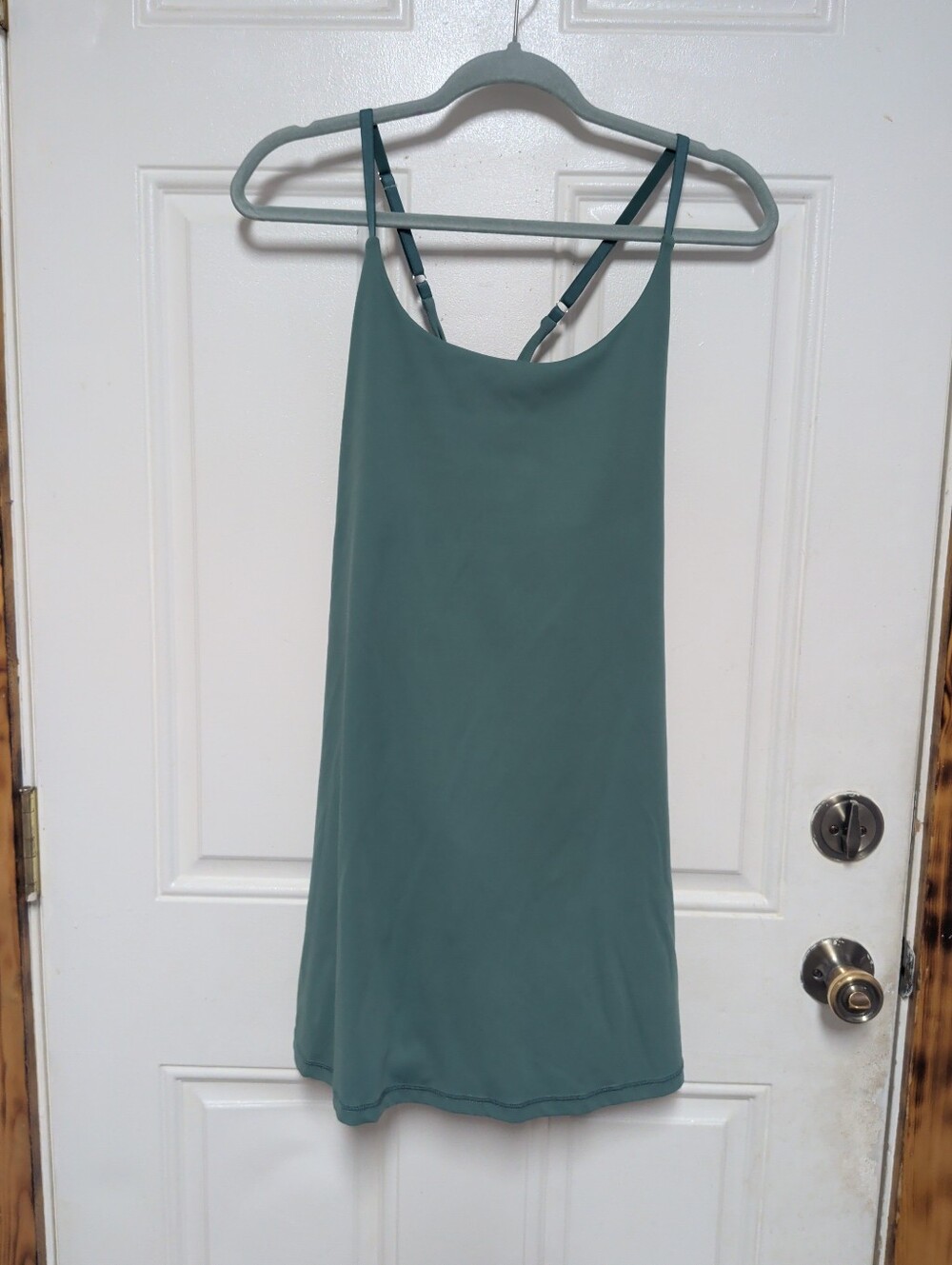 iuga Athletic Mini Dress Built in Utility Shorts Blue Green Tennis Golf Sz Large